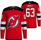 Men's New Jersey Devils #63 Jesper Bratt Red Stitched Jersey,baseball caps,new era cap wholesale,wholesale hats